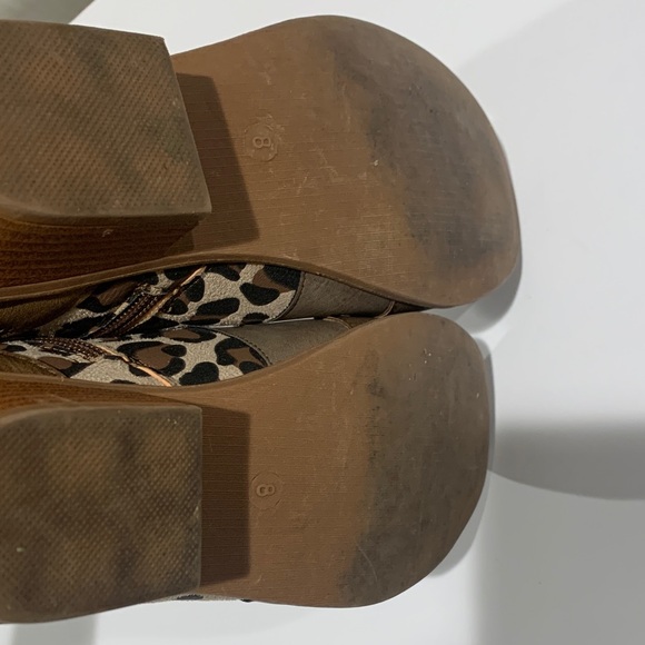 Leopard Pattern Ankle Booties - Brown - Picture 13 of 16